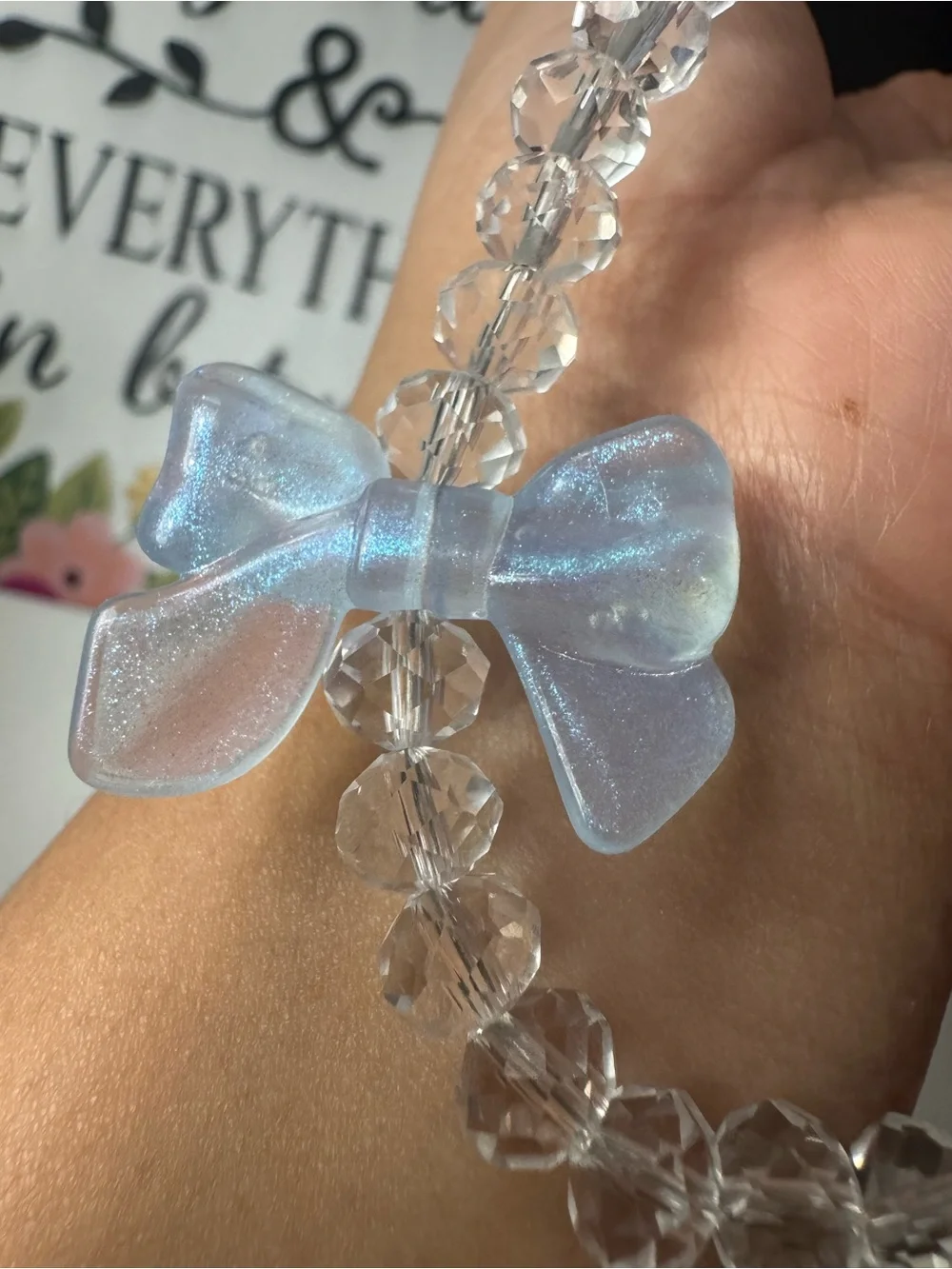 Bling Bling Crystal with Blue Bow Phone/Key/Bag Chain #P1099
